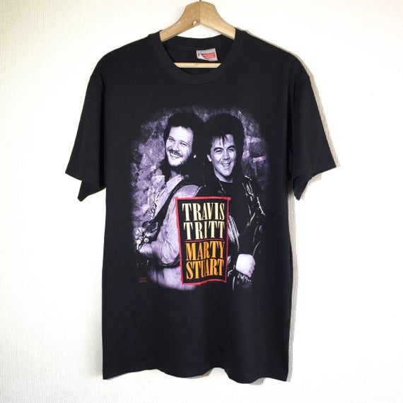 1990s Travis Tritt Marty Stuart vintage t shirt band tee