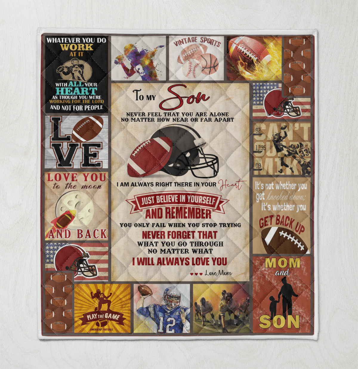 To My Son Football Lover Quilt Blanket Wq2609849