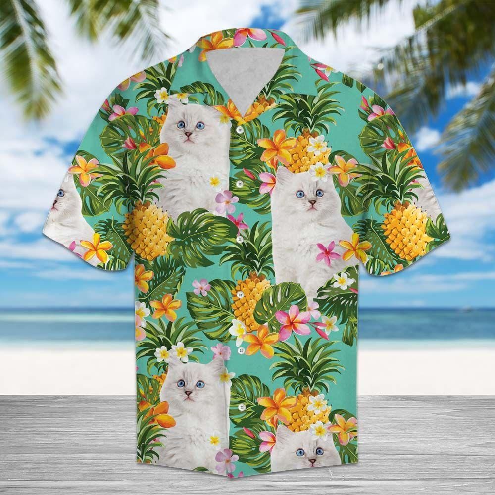 Tropical Pineapple Ragdoll Kittens Aloha Hawaiian Shirt Colorful Short Sleeve Summer Beach Casual Shirt For Men And Women