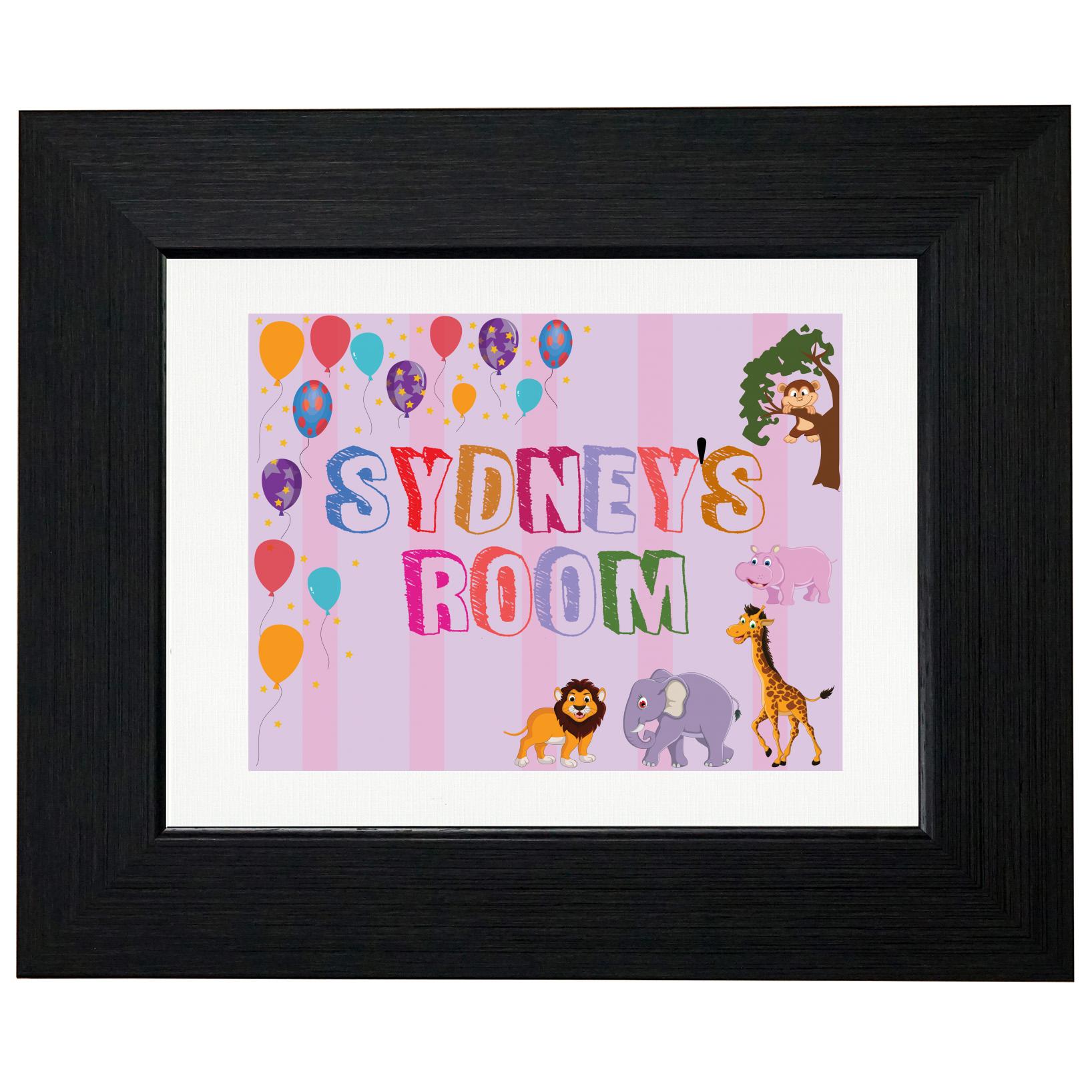 Sydney’s Room – Boy Birthday Gift – Balloons & Animals T-Shirt, Framed Print, Pillow, Golf Towel