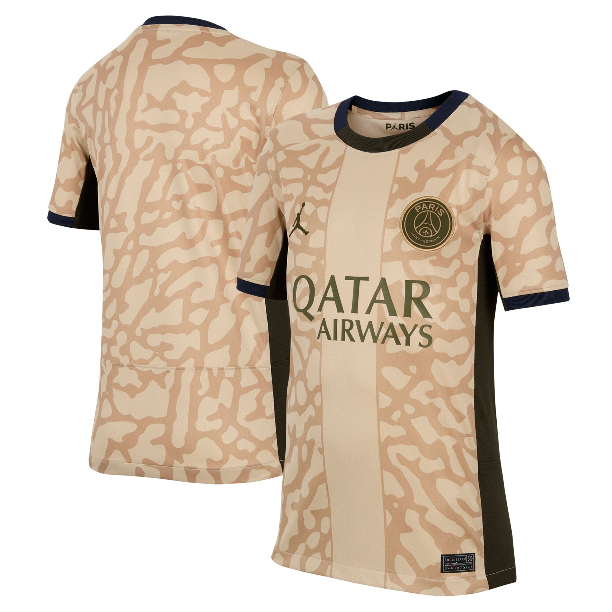 Paris Saint-Germain Jordan Brand Youth 2023/24 Fourth Stadium Replica Jersey  Tan