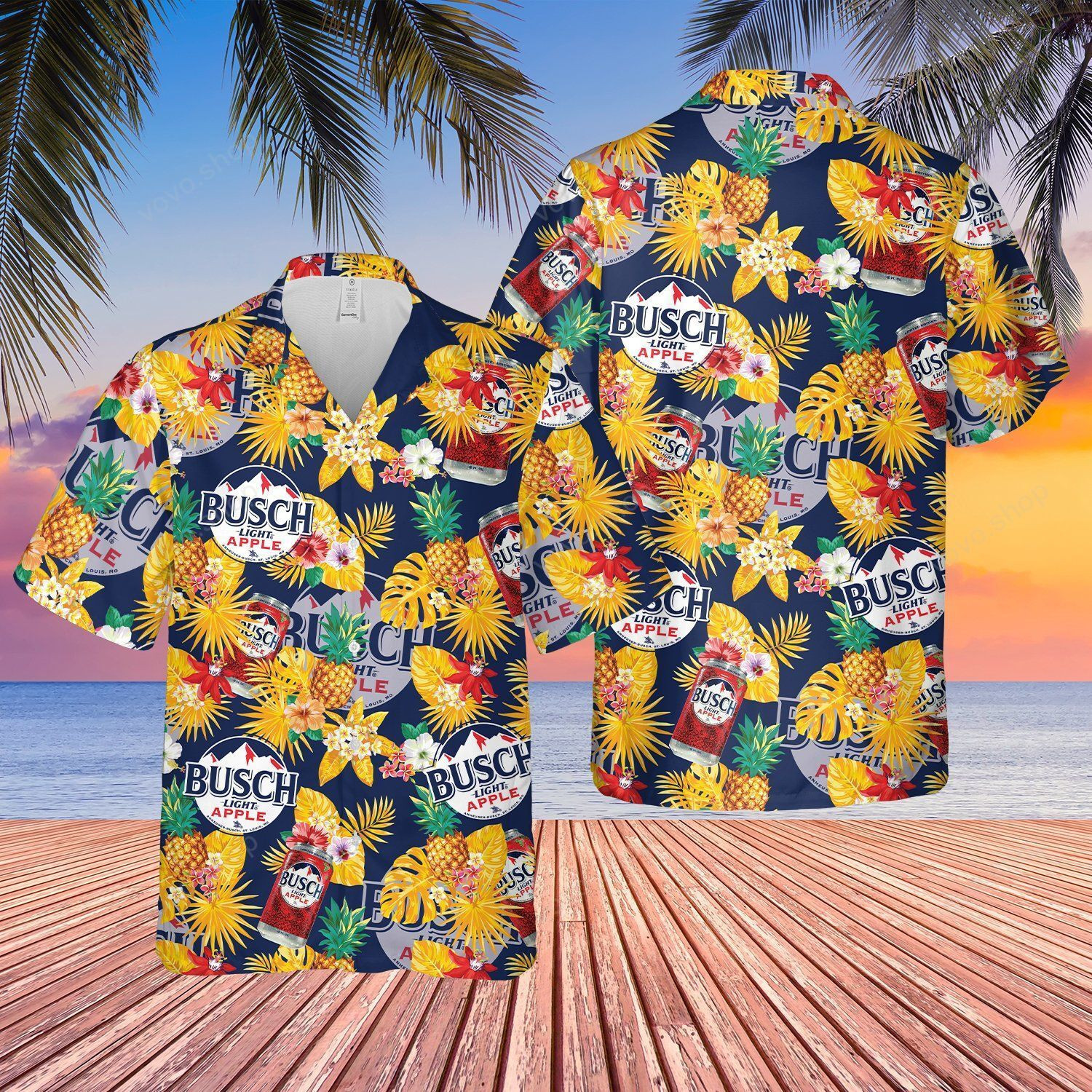 Busch Light Apple Summer Vibe Hawaii Aloha Shirts Or Beach Shorts Ha80535