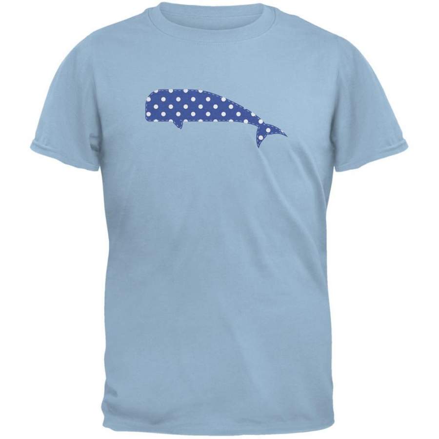 Summer – Whale Faux Stitched Light Blue Adult T-Shirt