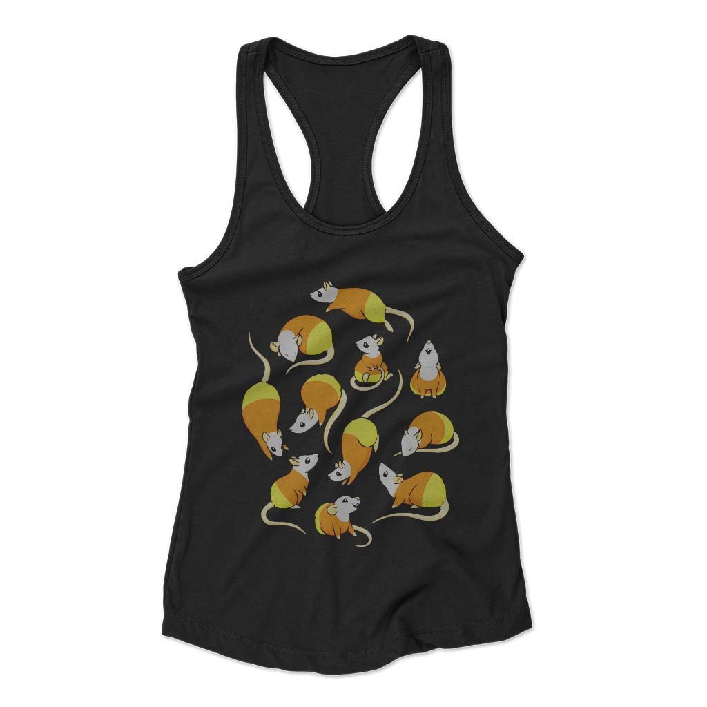 Candy Corn Rats Woman’s Racerback Tank Top