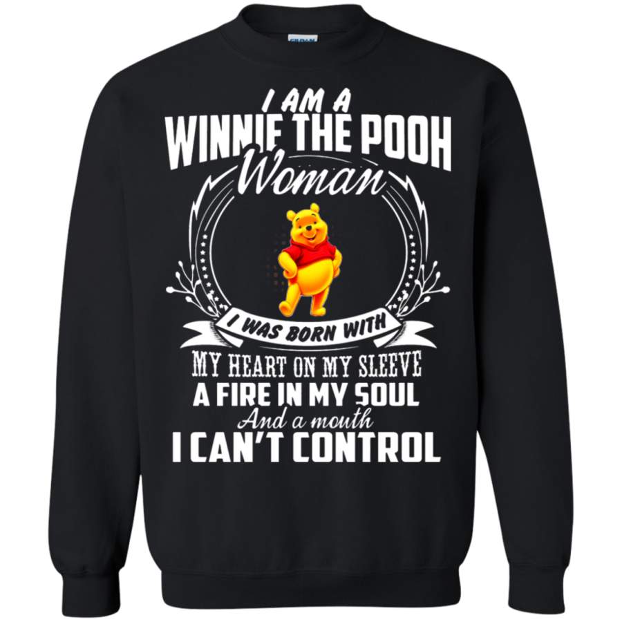 AGR I Am A Winnie The Pooh Woman Born With My Heart On My Sleeve Sweatshirt