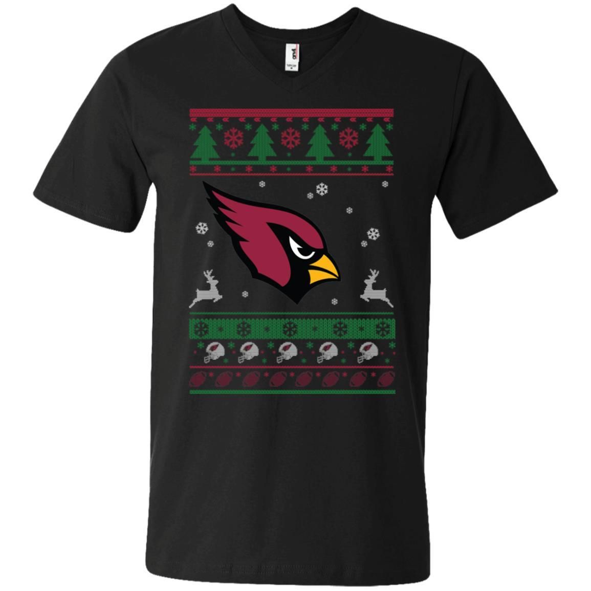 Arizona Cardinals Logo Football Teams Ugly Christmas Sweater Men V-Neck T-Shirt