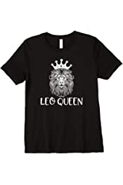 Womens Leo Queen Shirt Zodiac Sign Leo Birthday Queen Lion Shirt Premium T-Shirt