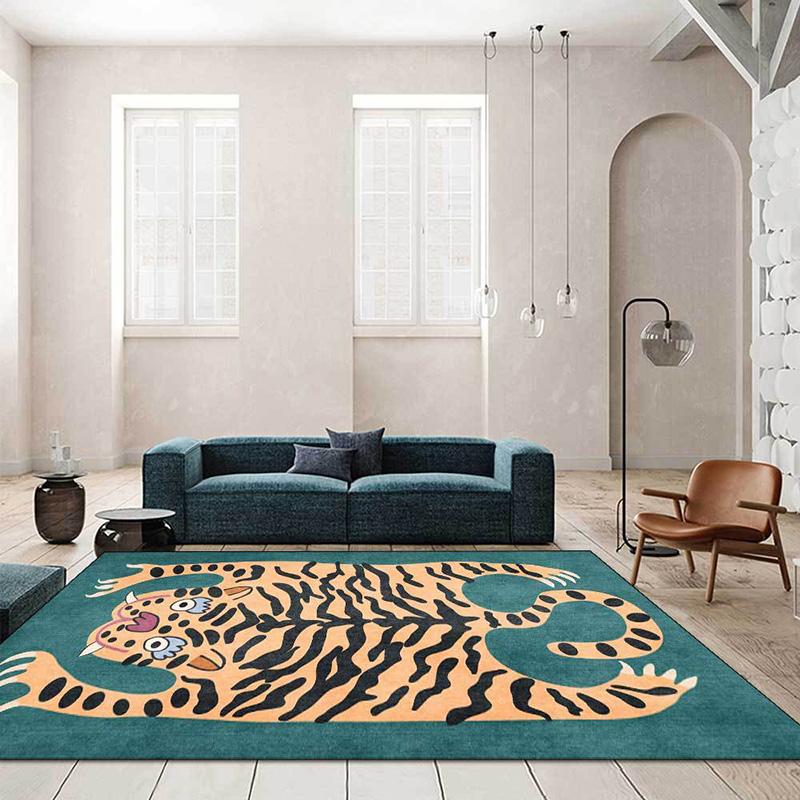 Cartoon Tiger Skin Print Area Rug