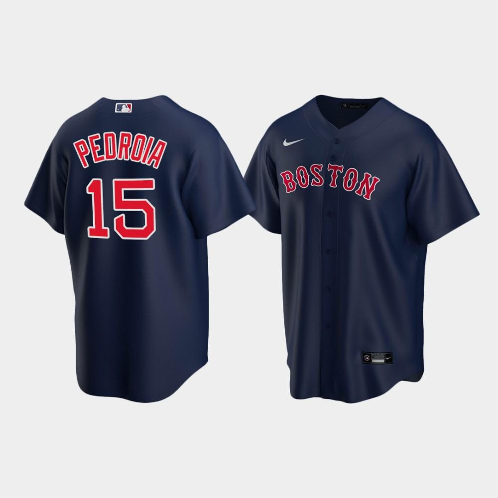 Youth Boston Red Sox 15 Dustin Pedroia Alternate Navy Jersey