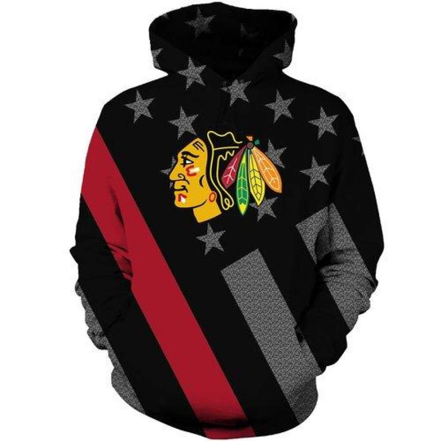 Chicago Blackhawks Hoodie 3D Style3186 All Over Printed