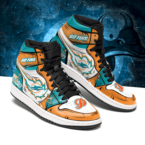 Miami Dolphins High Top And Low Top Jordan Sneakers Sport Shoes