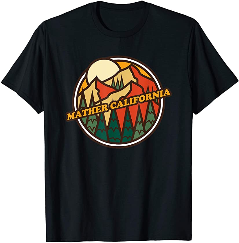 Vintage Mather, California Mountain Hiking Souvenir Print T-Shirt