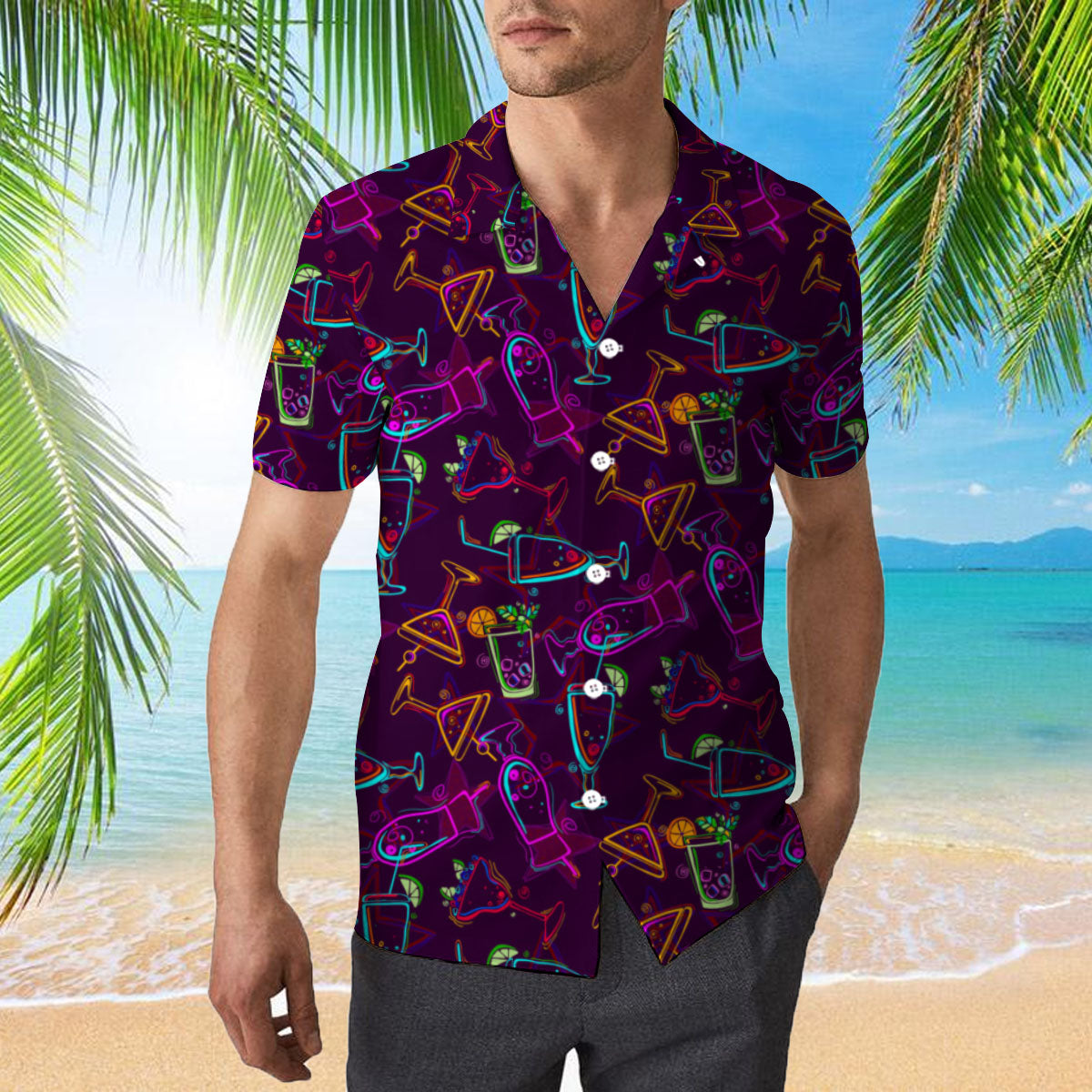 Amazing Night Happy Cocktails Flowers Hawaiian Shirt – For Men And Women