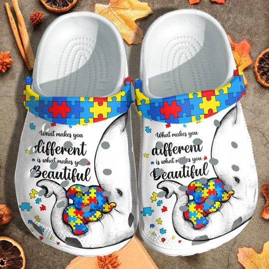 Autism Awareness Elephant Puzzel Crocs Shoes