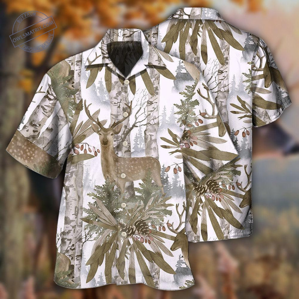 Deer Forest Art Style Hawaii Shirt Ha98707