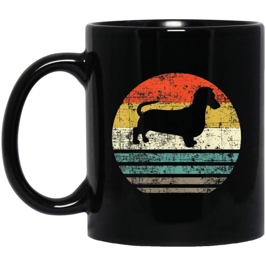 Dachshund Dog  Retro Vintage 60s 70s 80s Silhouette Gifts Mug