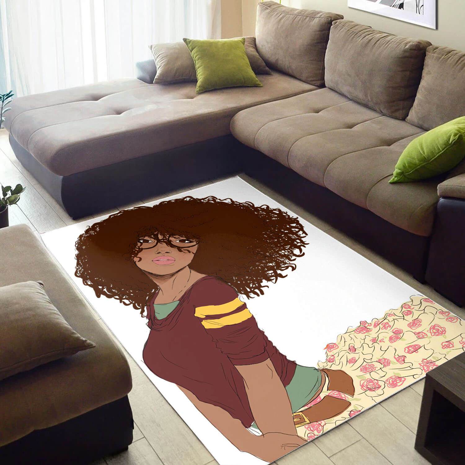 Afrocentric Area Rugs Pretty Afrocentric Lady African Carpet Afrocentric Home Decor WBG01798