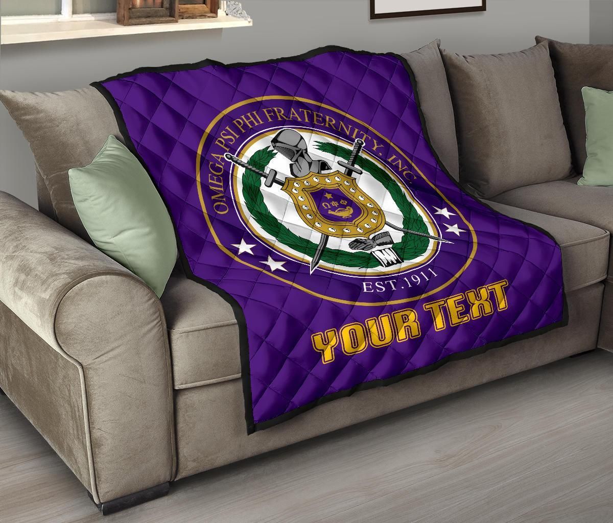 Greek Life Premium Quilt – Personalised Omega Psi Phi Premium Quilt Classic J1