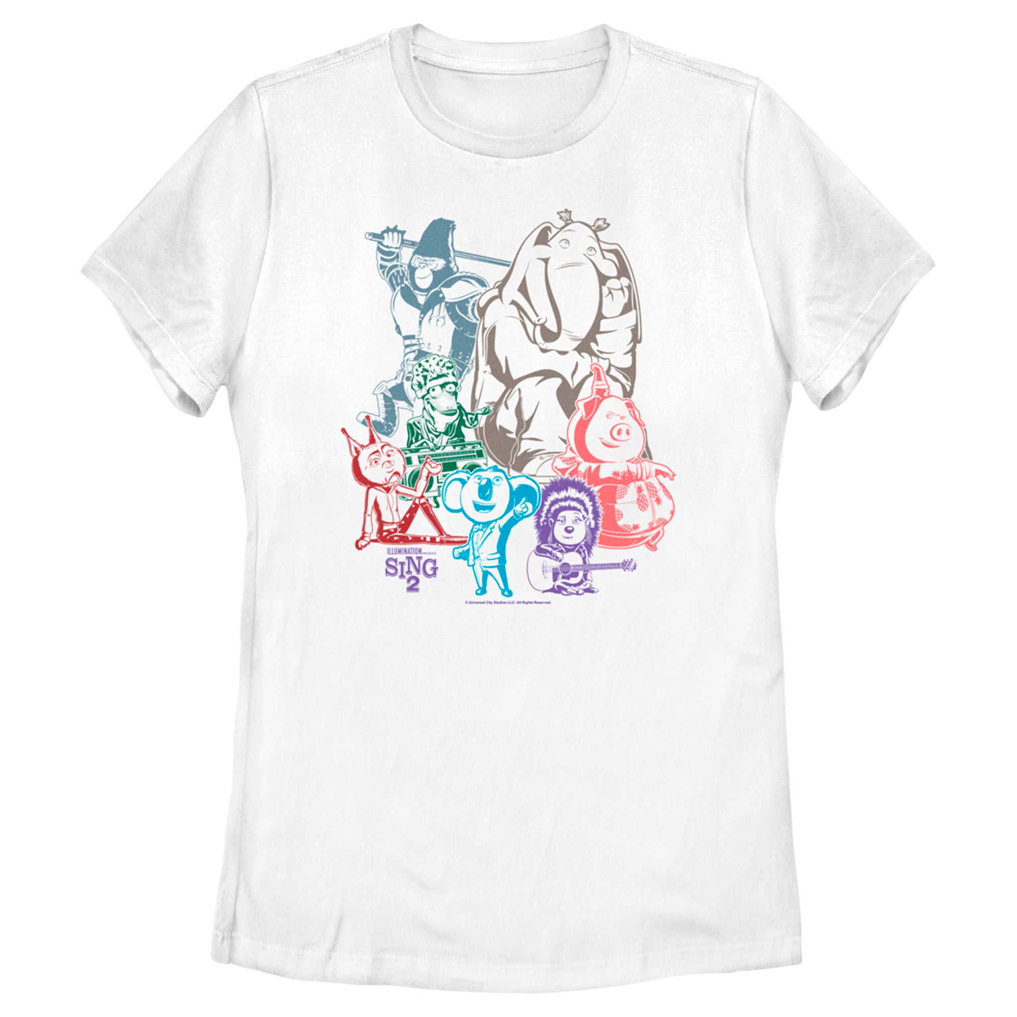 Women’S Sing 2 Colorful Group Shot T-Shirt