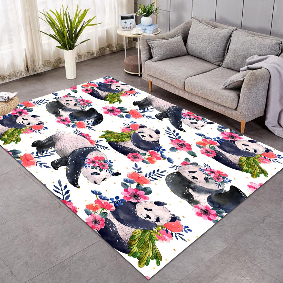 Flower Pandas SW0059 Rug