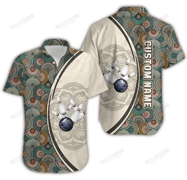 Custom Name Bowling Mandala Hawaii Aloha Shirts Ha60794