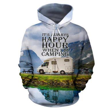 3D Camping Hoodie It’S Always Happy When I’M Camping Full Size