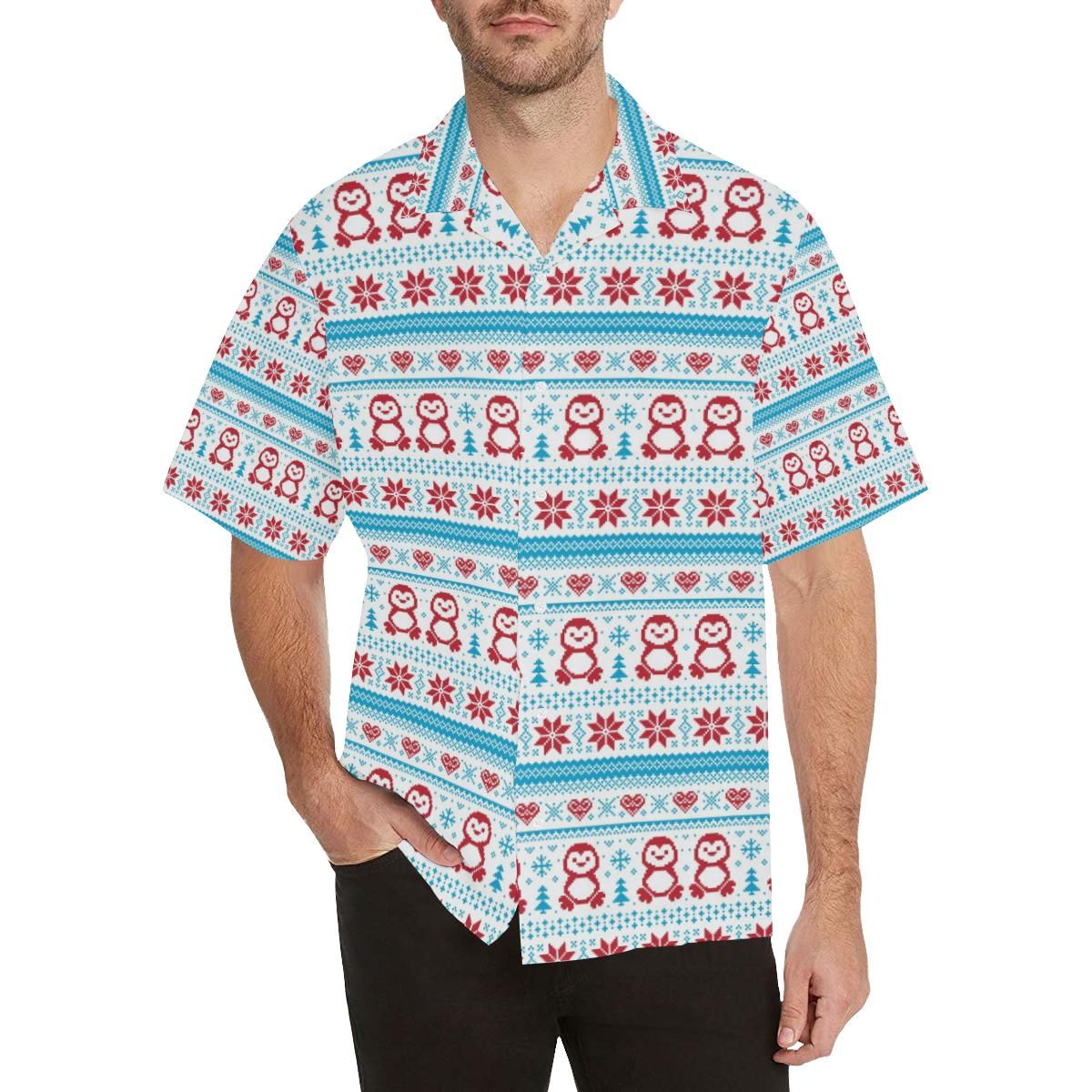 Penguin Sweater Printed Pattern Men’s All Over Print Hawaiian Shirt