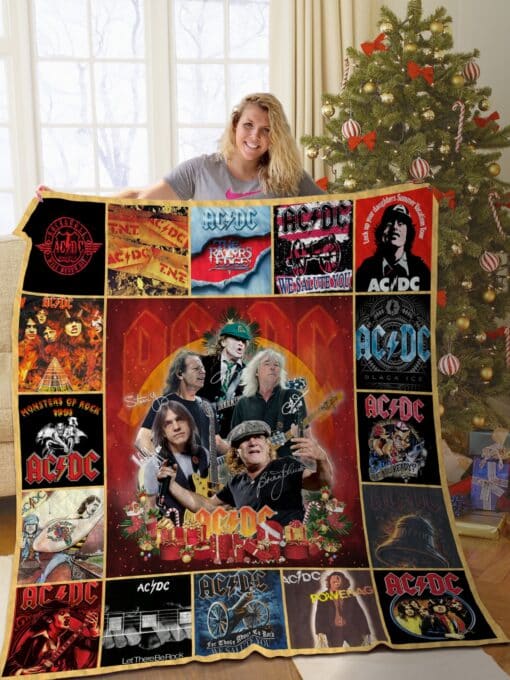 Acdc Rock Band Christmas Blanket Quilt V98