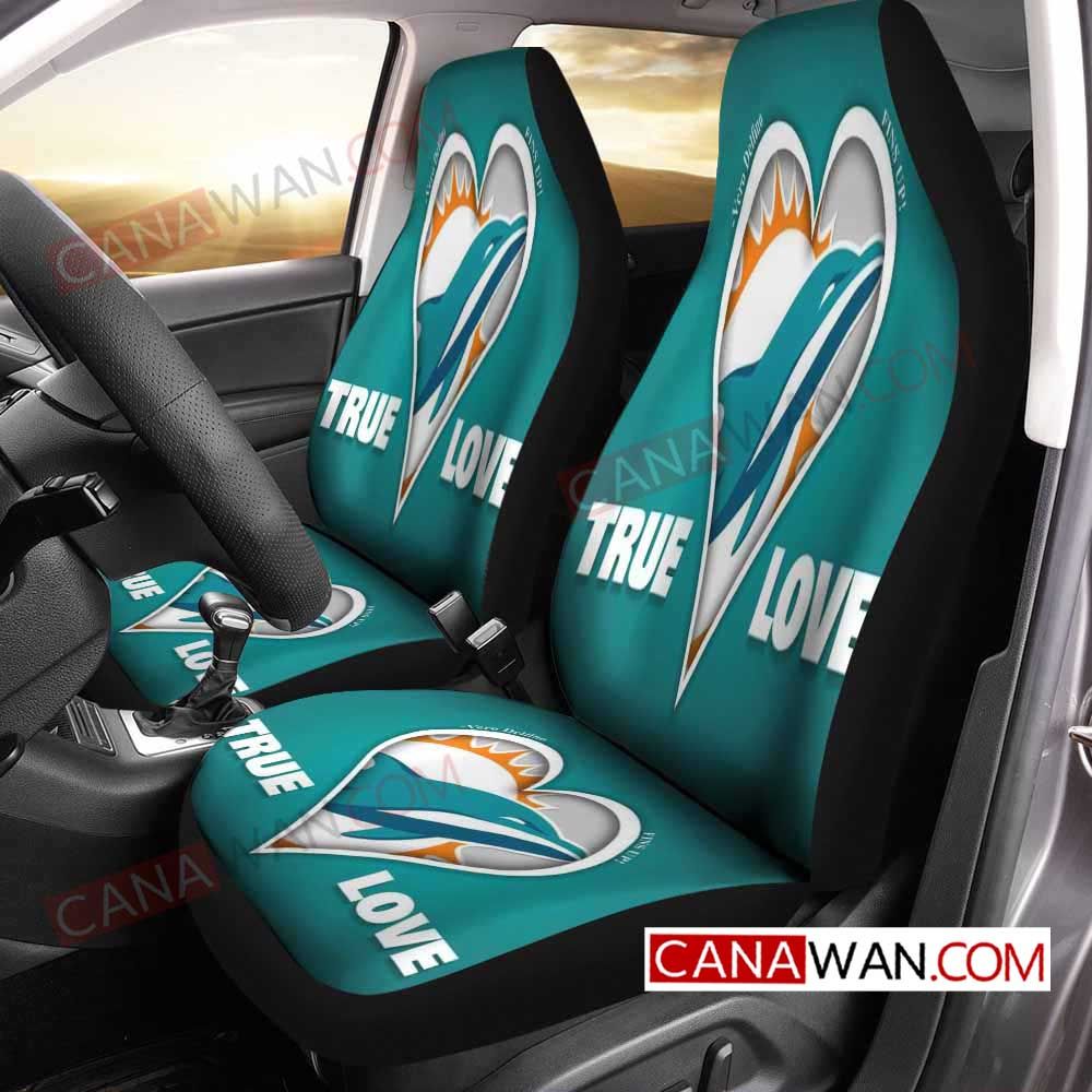 Miami Dolphins Style180 3D Customized Personalized Car Seat Cover