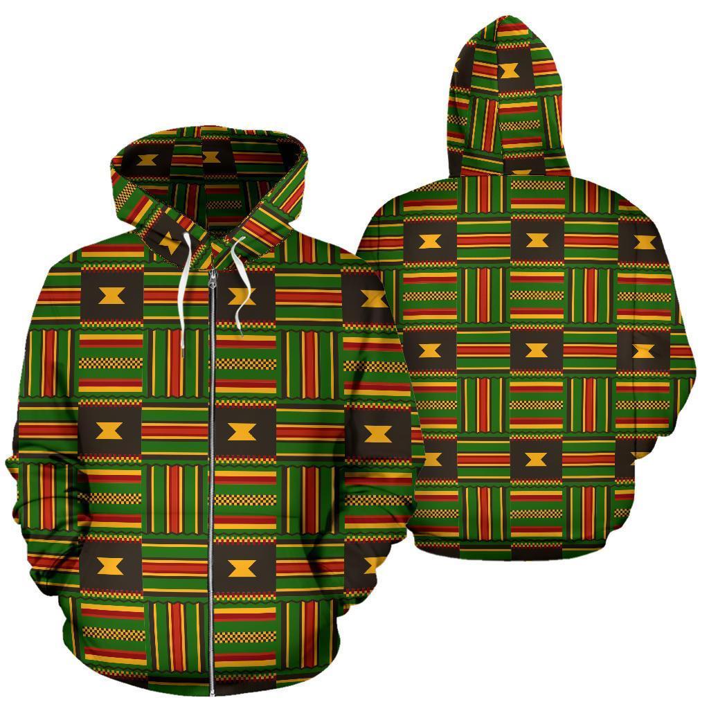 Greek Life Hoodie – Kente Zip Hoodie Ghanaian Pattern