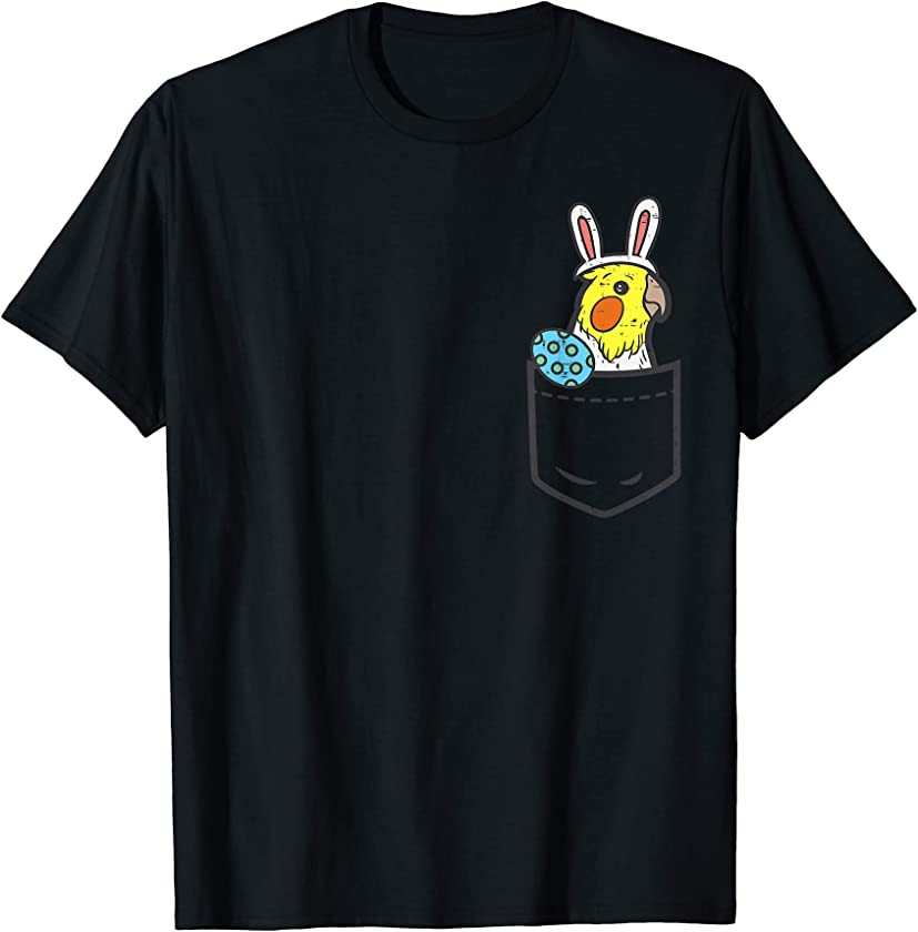 Pocket Easter Cockatiel Bunny Egg Cute Bird Men Women Kids T-Shirt