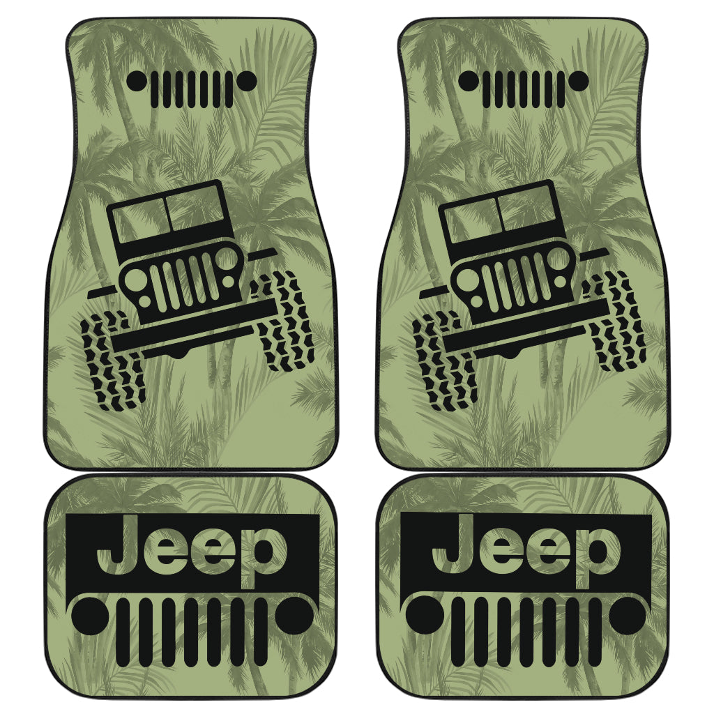 Jeep Offroad Drabolive Black Beach Palms Car Floor Mats Style 2 211201