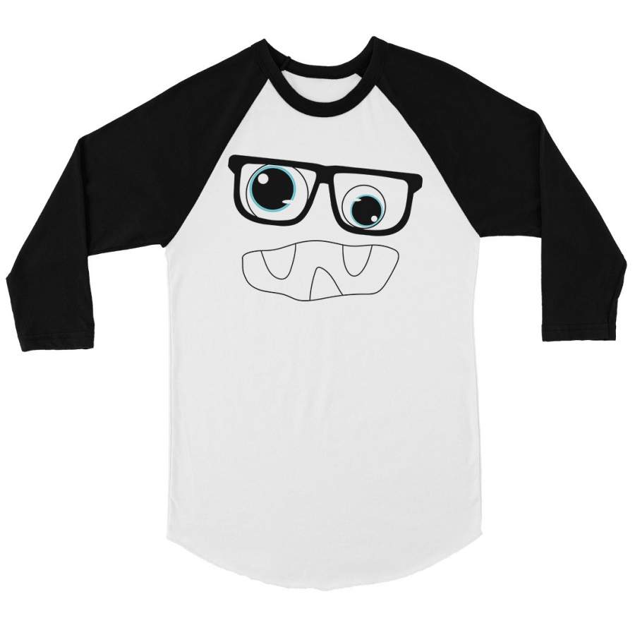 Monster With Glasses Mens Baseball Shirt