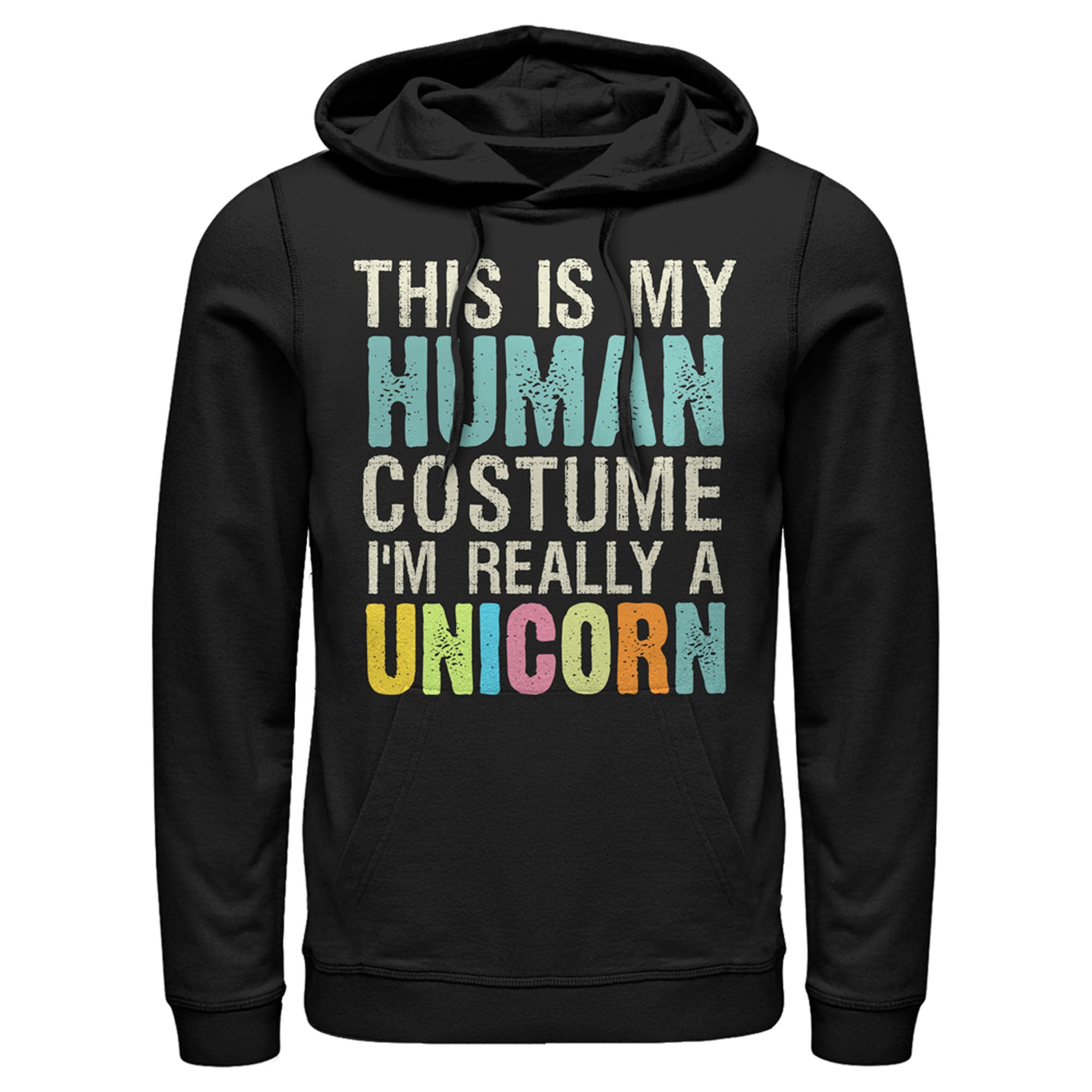 Lost Gods Men’S Unicorn In Human Costume  Pull Over Hoodie