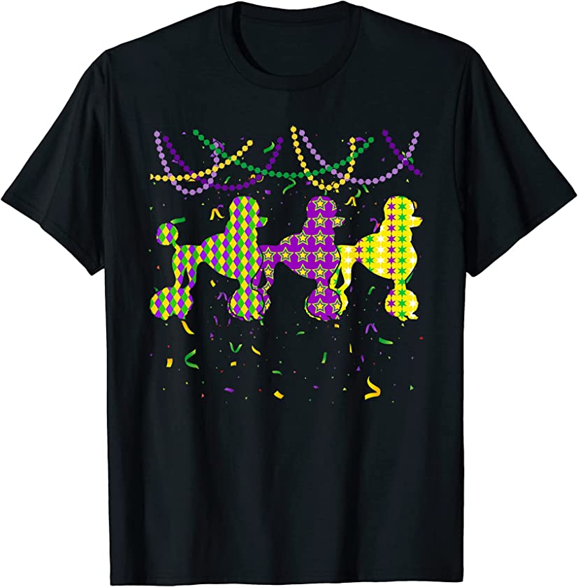 Mardi Gras Poodle Dog Festival Puppy Dog Lover T-Shirt