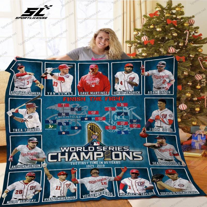 H Washington Nationals Champion 2 Quilt Blanket