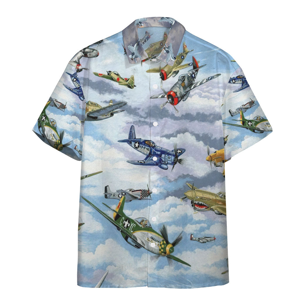 Gearhumans Planes Warbirds Fighters Custom Hawaiian Shirt Ha2696