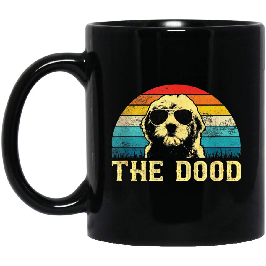 Vintage Goldendoodle The Dood 11 oz Black Mug