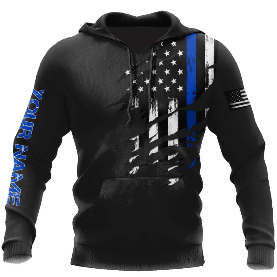 Thin Blue Line apparel US Law Enforcement custom name design 3d print shirts TR0912209