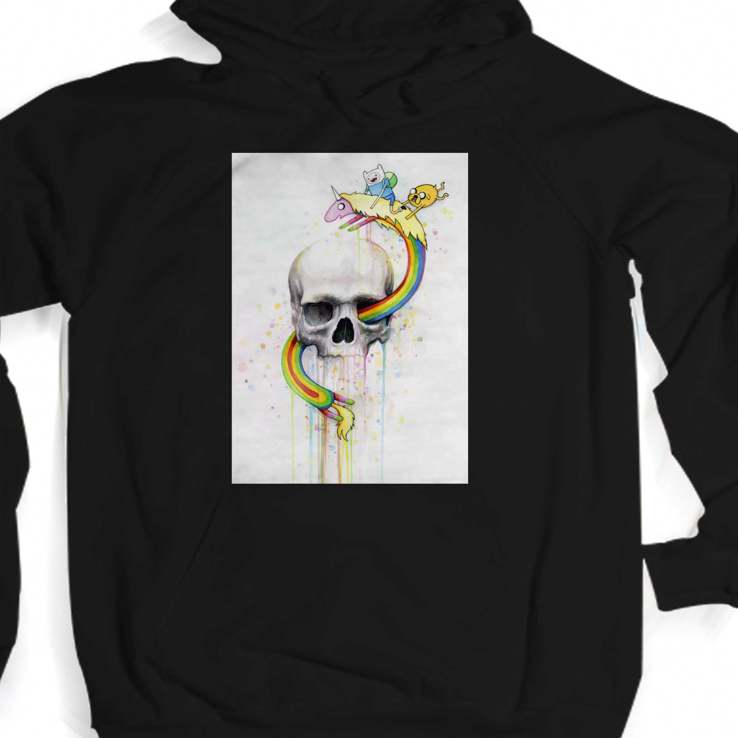 Adventure Time Skull Jake Finn Lady Rainicorn Unisex Hoodie