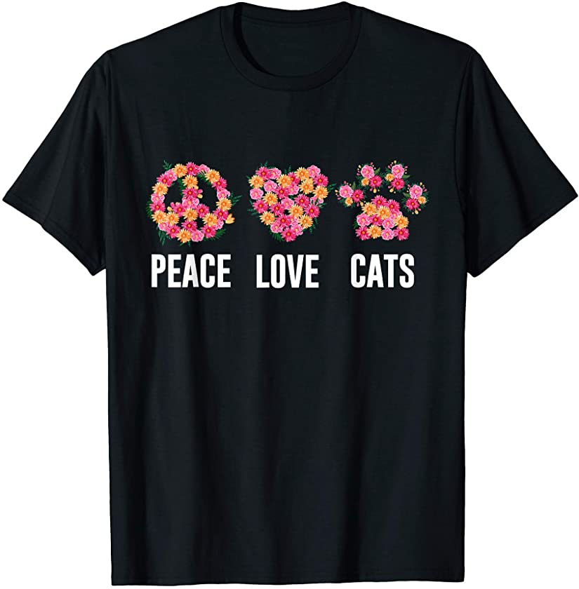 Peace Love Cats – Best Kitten Cat Lover Owner Design Gift T-Shirt