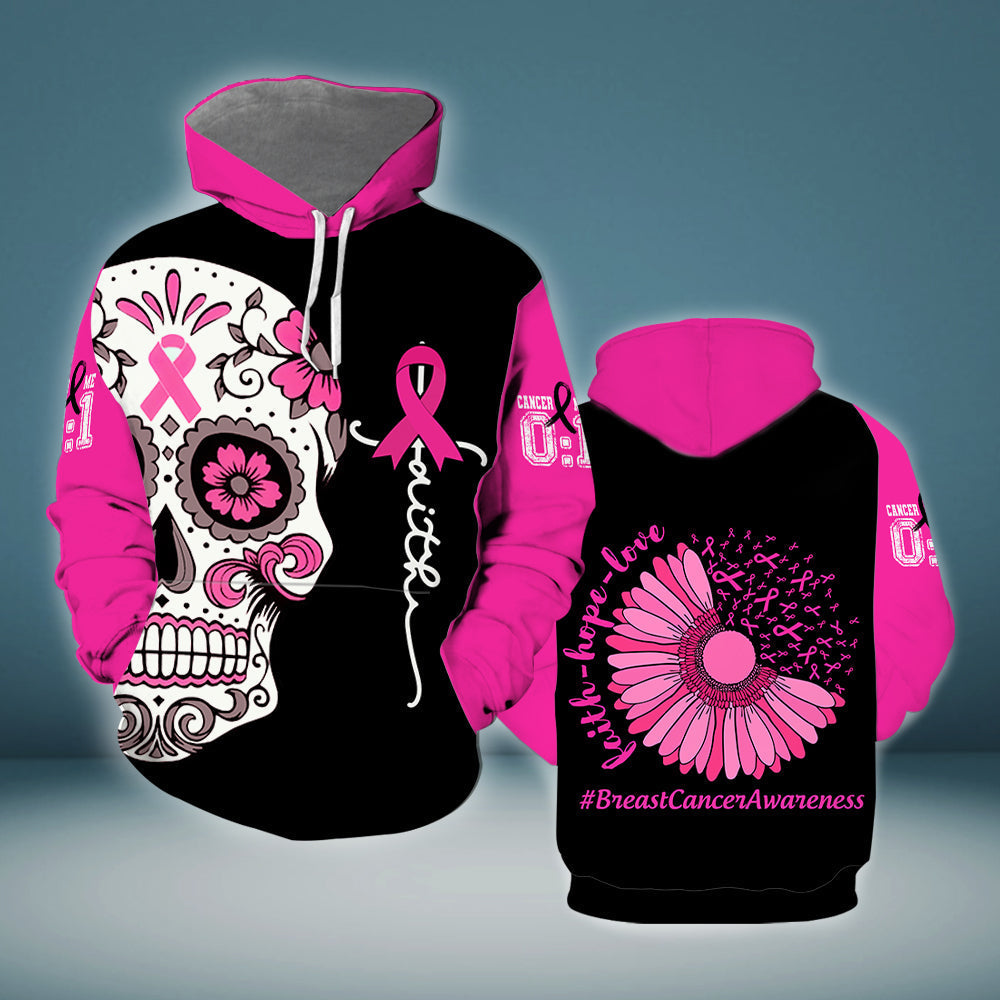 Skull Breast Cancer Awareness 3D All Over Print | For Men & Women | Adult | Hp5213