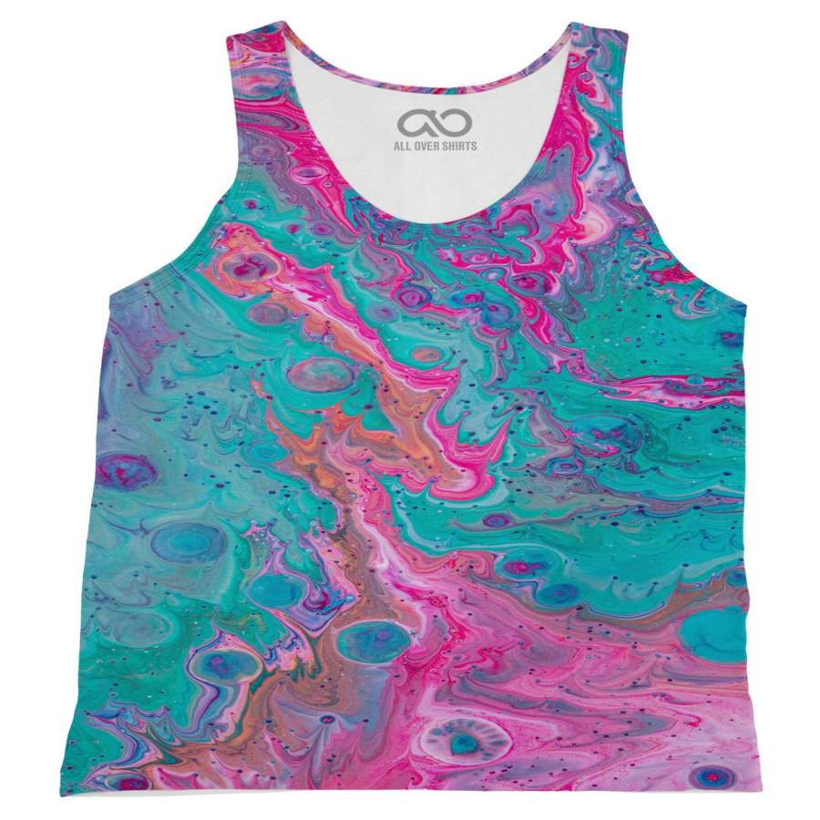 Cotton Candy Paint Swirls Tank-Top