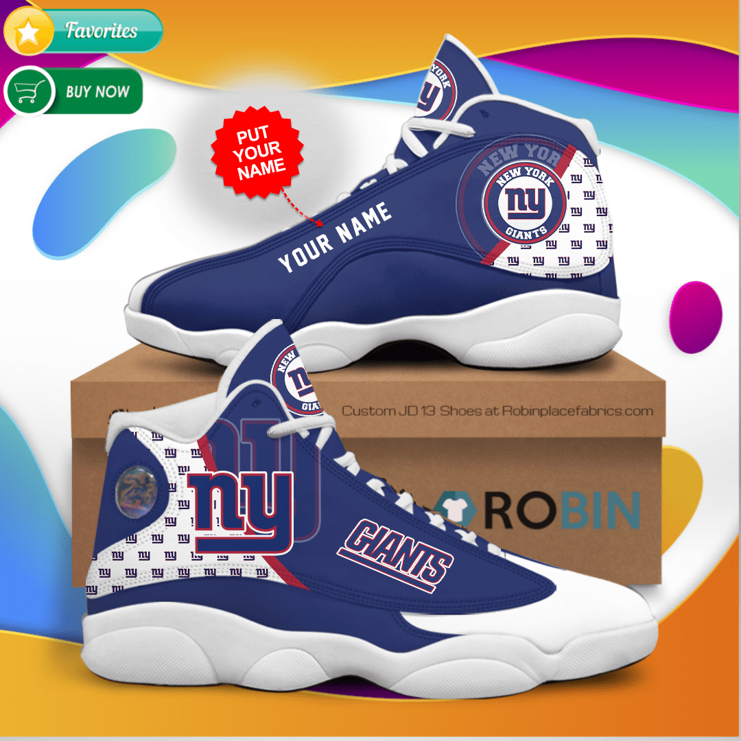 Personalized Name New York Giants Jordan 13 Sneakers – Custom Jd13 Shoes