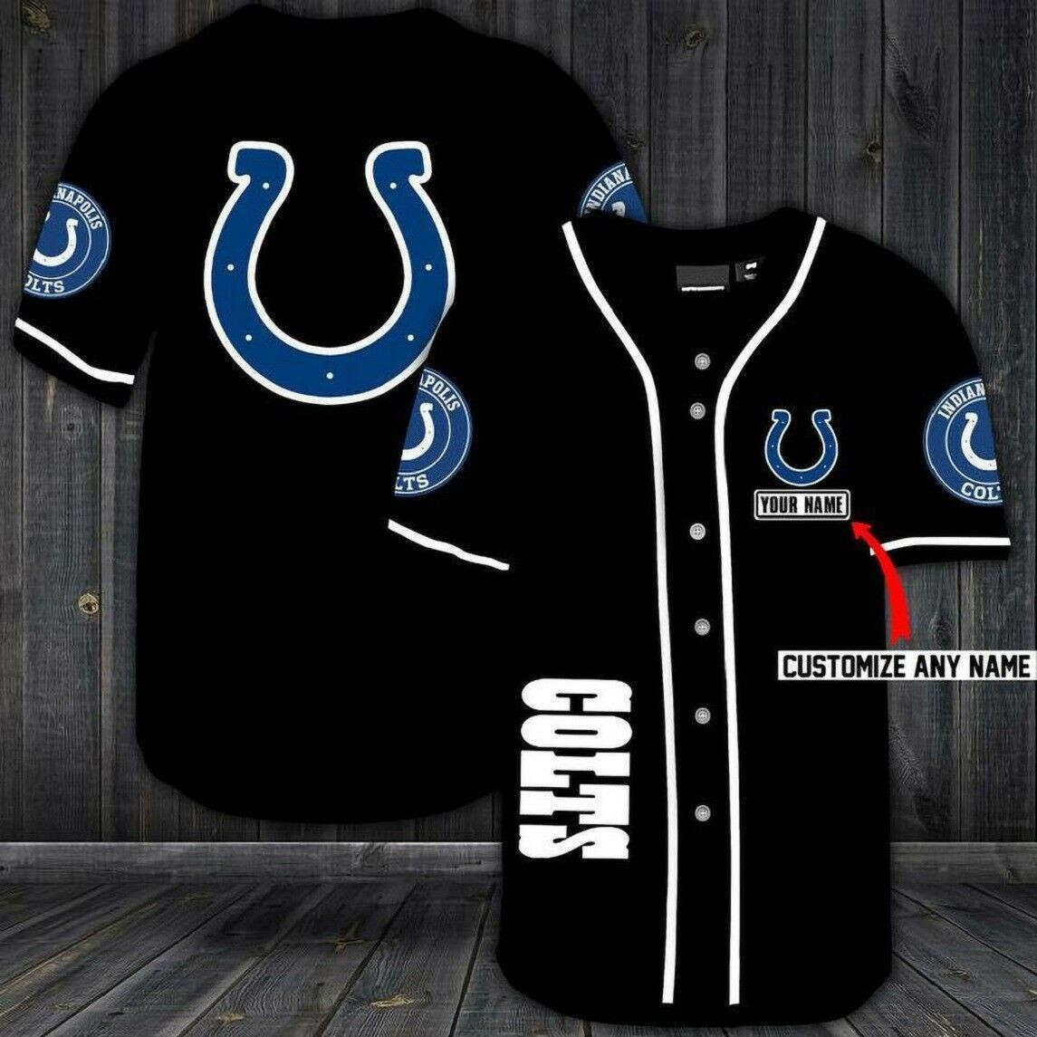 [Custom Name] Indianapolis Colts All Over Print Baseball Jersey For Fans