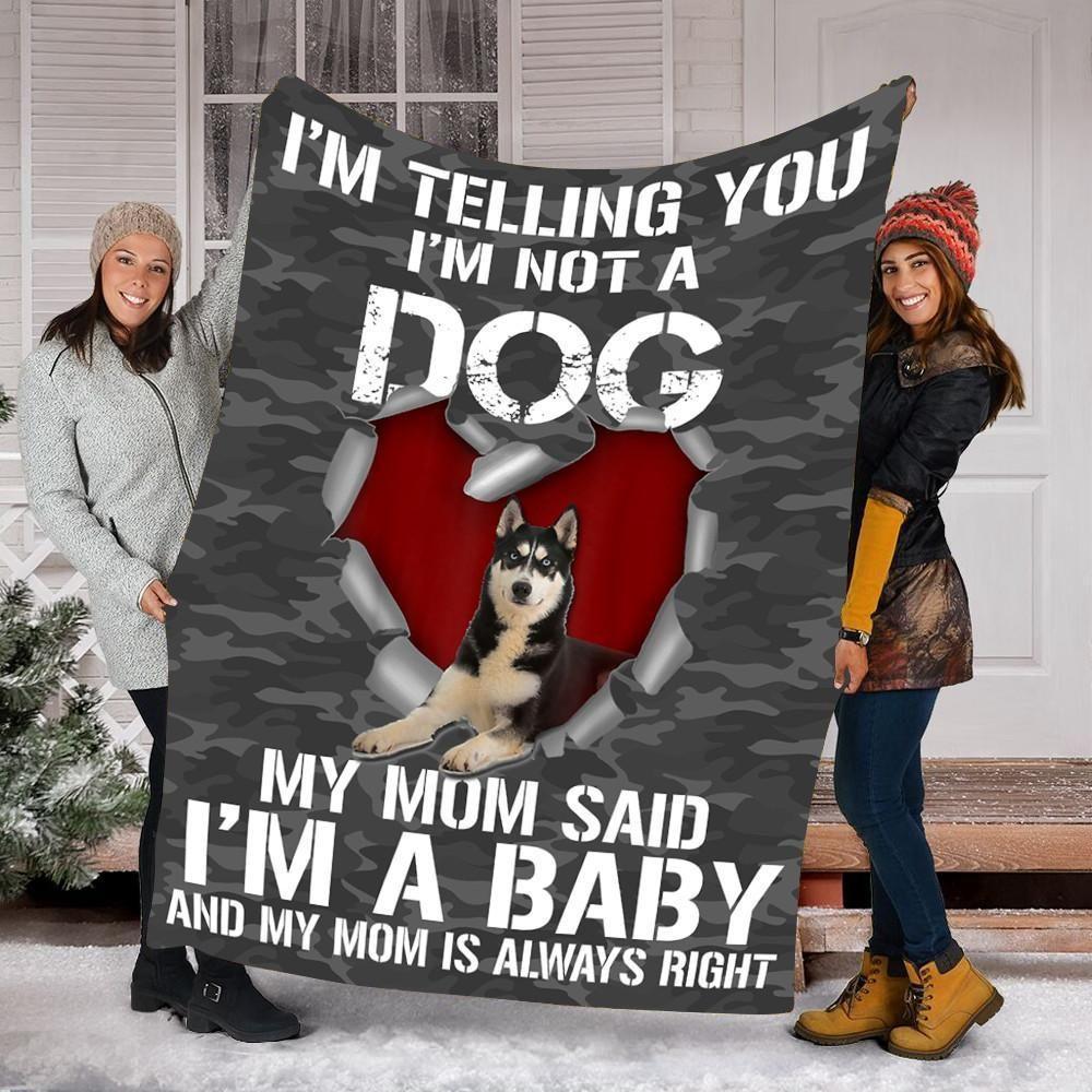 Christmas Blanket Husky Dog Cozy Fleece Blanket Sherpa Blanket