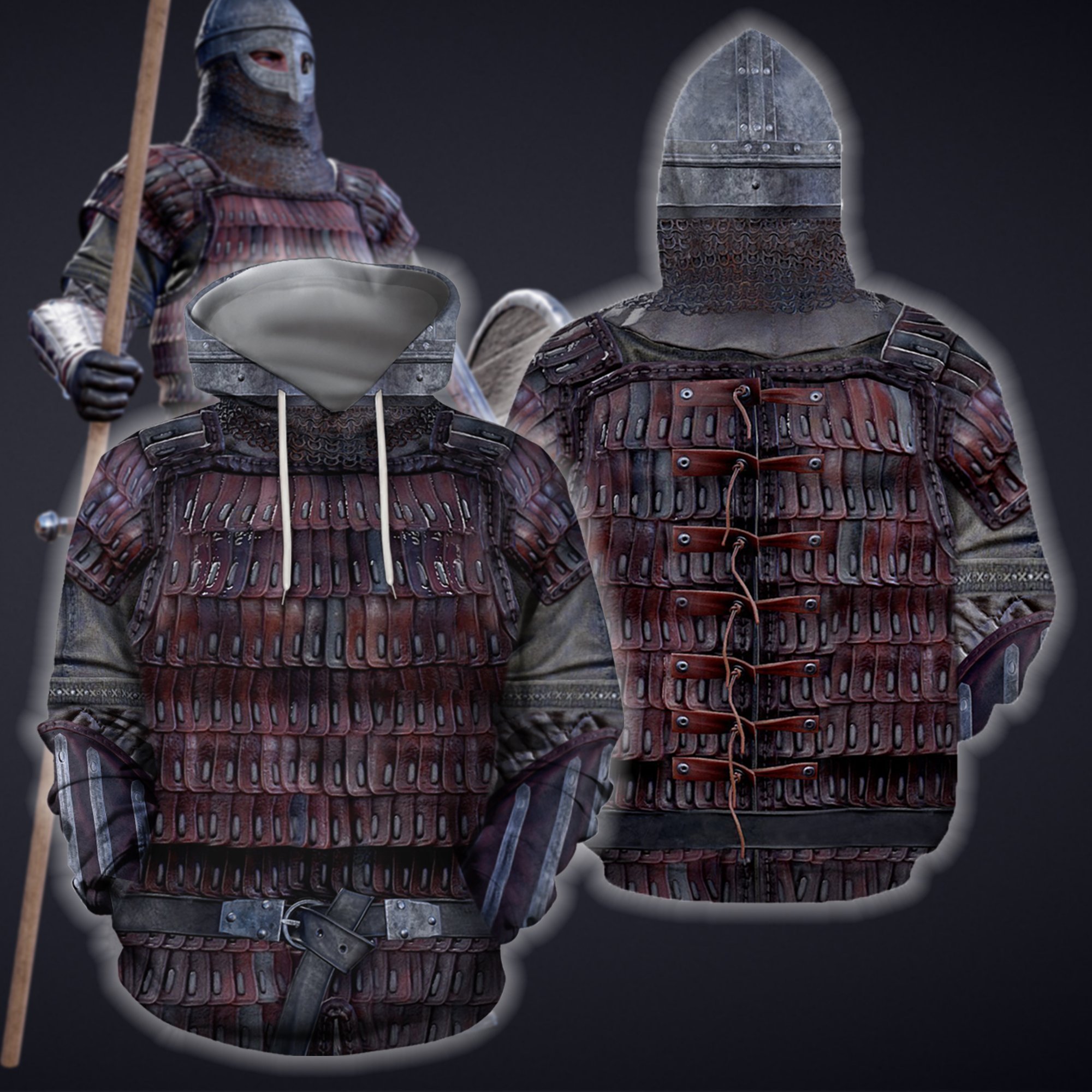 3D All Over Printed Vikings Armor Tops Hp699