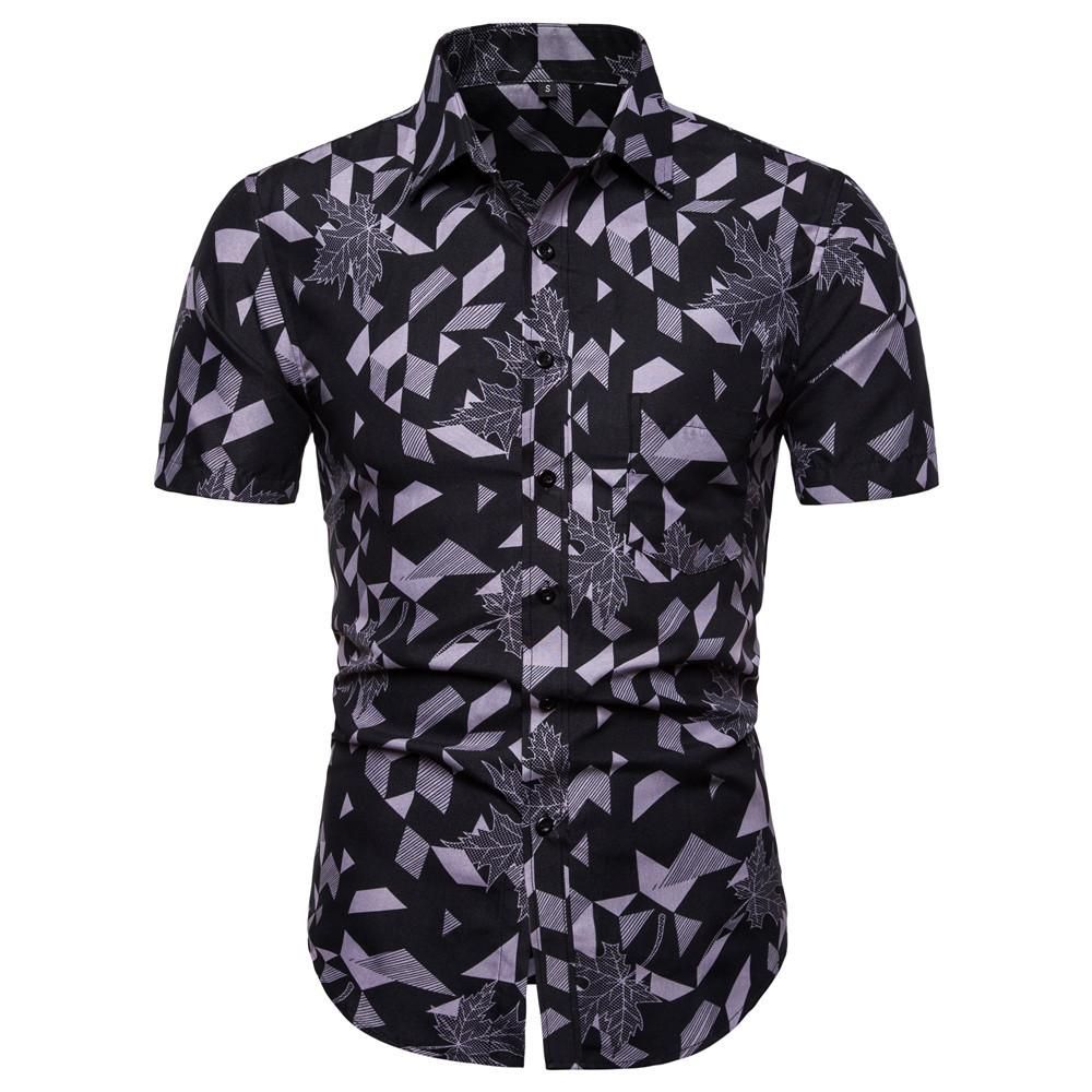 Black Hawaii Casual Short Sleeve Shirts Ha36549