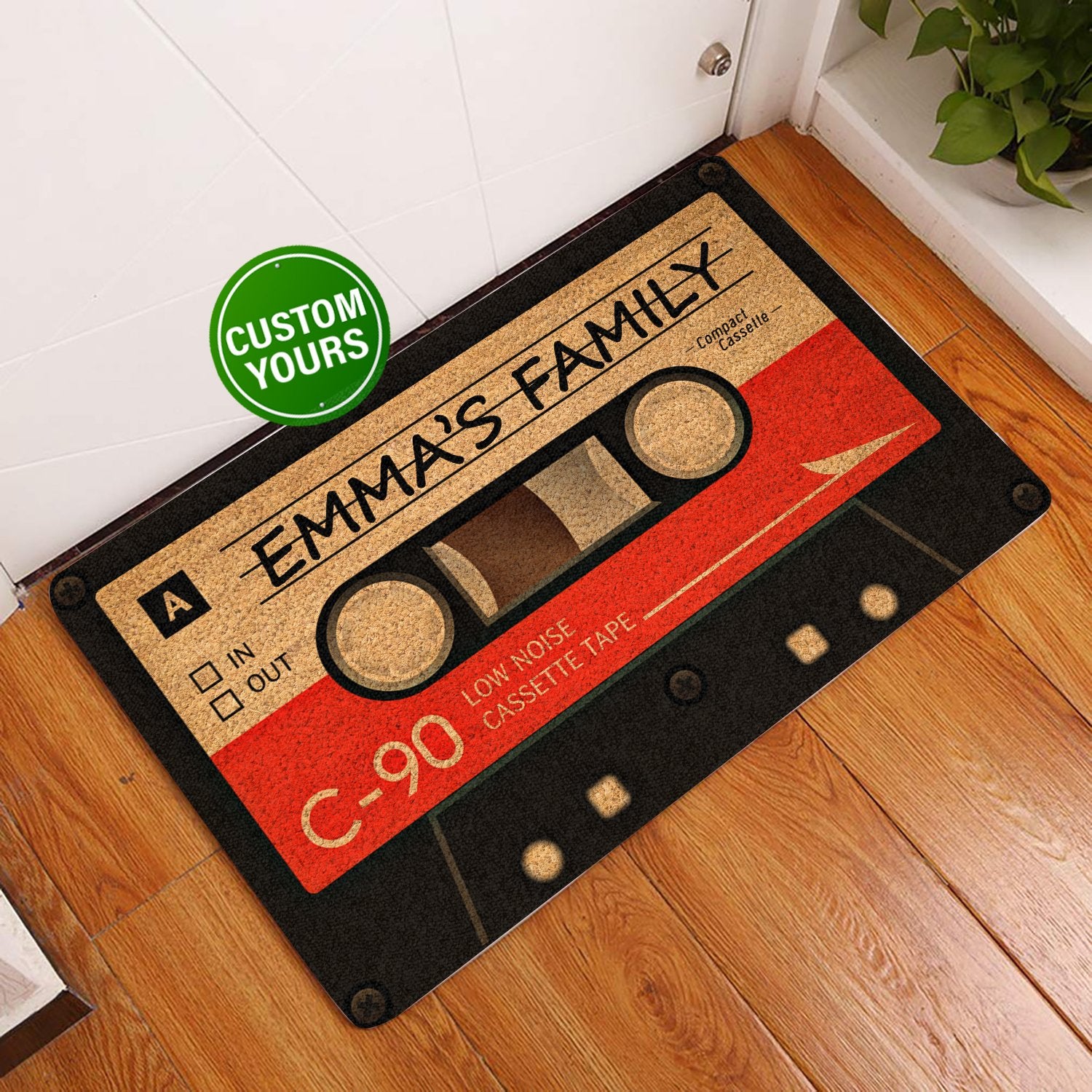 Cassette Coir Pattern Personalized All Over Printing Doormat Pre2208