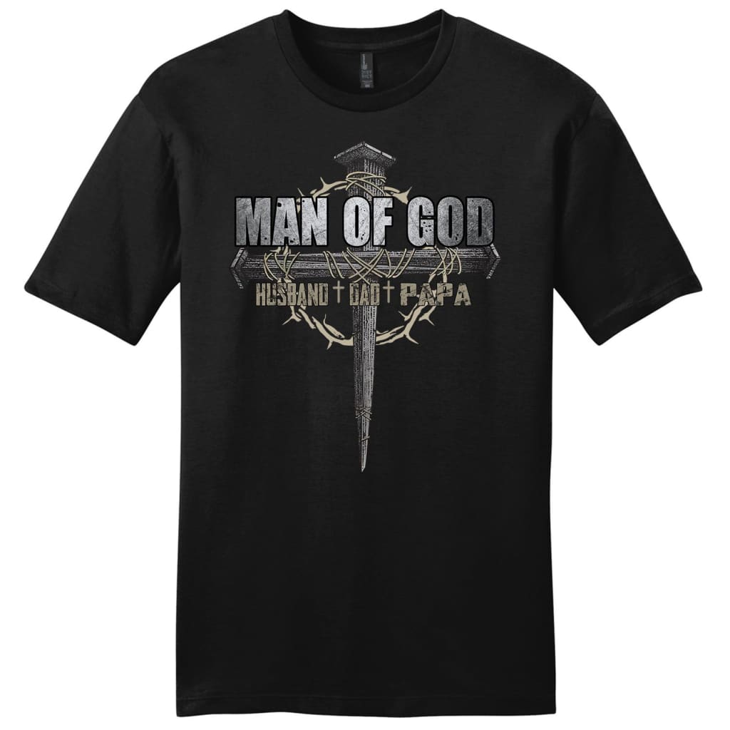 Man Of God Husband Dad Papa Mens Christian T-Shirt